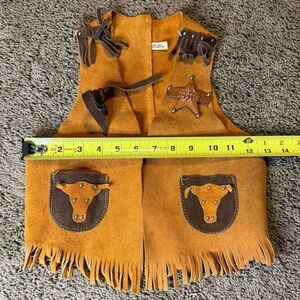VINTAGE Sheplers CHILD GENUINE SUEDE COWBOY Western VEST W/Pockets USA